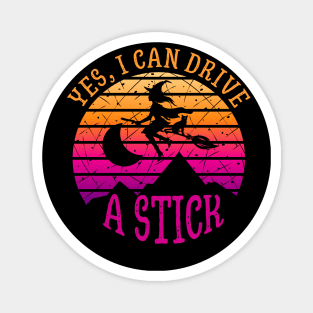 Why Yes, I can Drive A Stick witch and cat Magnet